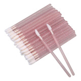 100 Pincel Aplicador Baton Gloss Descartável Rosa C glitter