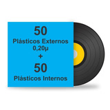 100 Plásticos Para Lp Disco Vinil 50 Ext Grosso 50 Int