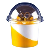 100 Pote Bolo Salgado 340ml Com Tampa Copo Bolha S furo