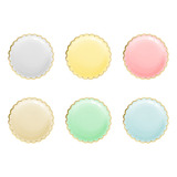 100 Pratos Papel Borda Dourada Diversas Cores Frete Gratis