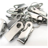 100 Presilhas Clip Jacaré 13mm Para Crachá Com Argola