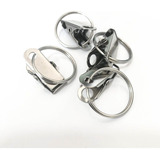 100 Presilhas Clip Jacaré Para Crachá Com Argola De 22mm