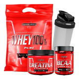 100  Pure Whey   Bcaa   Creatina   Shaker   Integral Médica