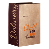 100 Saco Kraft Braspelfood Para Delivery Menu Sem Alça Grande