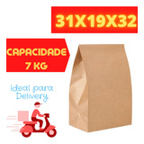 100 Saco Kraft Para Delivery Extra G 31x19x32 Liso