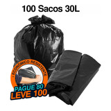 100 Sacos De Lixo 30l Preto