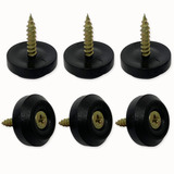 100 Sapatinha Redonda Pezinho Plástico Preto Para Móveis Mdf