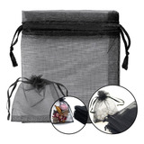 100 Saquinhos Saco Organza 8x10 Preto Lembrancinha
