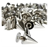 100 Spike Rebites Tachinhas Cone Prata Para Roupa Punk 10mm