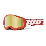 100 STRATA 2 Óculos Esportivos Para Motocross E Mountain Bike óculos Para Ciclistas óculos De Motocross Para Homens Laranja Lente Dourada Espelhada