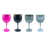 100 Taça De Gin Com Borda Metalizada Personalizada 580 Ml
