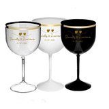 100 Taça Gin Borda Metalizada 450ml Personalizada Promoção
