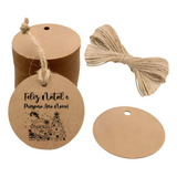 100 Tag Kraft Com Mensagem Feliz Natal E Próspero Ano Novo