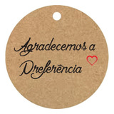 100 Tags Kraft C Cordão 7x7 Redondo Personalizado Envio 24h