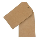 100 Tags Kraft Liso Com Cordão 6x10