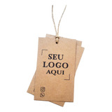 100 Tags Kraft Personalizada Cordões Impres Frente Verso