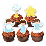 100 Tags Toppers P Doces Docinhos Batizado Anjinho Menino