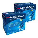 100 Tiras De Glicose On Call Plus Ii Cor Azul escuro