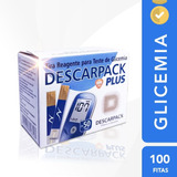 100 Tiras Reagentes Descarpack Fita Para Teste De Glicemia