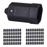 100 Tomada Plugue Fêmea 10a 2p T Desmontável Preto 250v