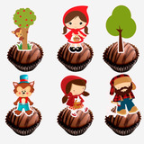 100 Toppers Tags Para Docinhos Doces Chapeuzinho Vermelho