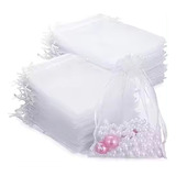 100 Un Saquinho Saco Organza Branco 9x12 Lembrancinha Joias
