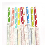 100 Uni Canudos Papel Colorido Topo De Bolo Drinks Oferta