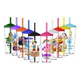 100 Uni Copos Shake Twister 500ml Tampa Canudo Personalizado