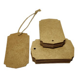 100 Unid Tag Papel Kraft Gramatura 350 Limpo Cordão Sisal