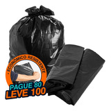 100 Unidade Saco De Lixo Cor Preto 100 Litros Grande Reforçado