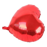 100 Unidades Balão Metalizado Coração Vermelho