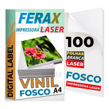 100 Vinil Adesivo Laser A4 Premium Matte Fosco Prova D água Cor Branco