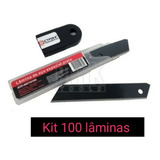 100 X Lâminas Refil Aço Especial Preto 18mm Tipo Olfa