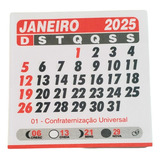 1000 Folhinha Mini Calendário 2025 Imã Geladeira 7,5x7,5 Cm