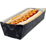 1000 Pçs Embalagem De Hot Dog Lanches Cachorro Quente Preto