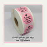 1000 Adesivo Gratidão Cliente Rolo Etiqueta Redonda 3 2cm