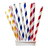 1000 Canudo Papel Colorido Canudinho Biodegradável 6mm 21c