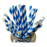 1000 Canudo Papel Grosso Milk Shake Colorido Listrado 10mm