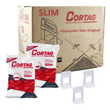 1000 Espaçadores Niveladores Slim 200 Cunhas Slim Cortag Cor Transparente vermelho