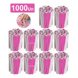 1000 Lixa De Unha Mini Descartável Rosa Pink De Manicure Pedicure 8cm Pura Arte