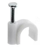 1000 Miguelão Fixa Fio Cabo Redondo 6 Mm Prego 19mm Branco