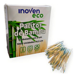 1000 Palitos De Dente Bambu Embalado Um A Um 6 5cm Inoveneco