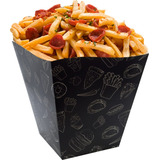 1000 Pçs Embalagem Balde M Frango Batata Fritas Linha Black