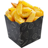 1000 Pçs Embalagem Balde P Frango Batata Fritas Linha Black