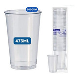 1000un Copo Pet Cristal 473ml 16oz/98 Transparente Bompack
