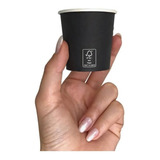 1000un Copo De Café 120ml Em Papel Preto Liso Biodegradável