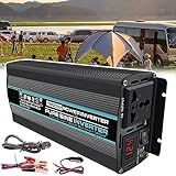 1000W 4000W Inversor De Onda Senoidal Pura Dc 12V 60V Para Ac 220V Inversor De Carro Com Soquete Ac Display Led Viagens Camping Casa 1800W 12V