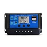 100A Controlador De Carga Solar Controlador De Painel Solar 12V 24V Display LCD Ajustável Regulador De Bateria De Painel Solar Com Porta USB Dupla Ajcoflt