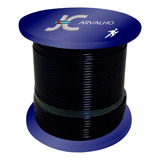 100m Cabo De Aço 3 32 6x7 3 2 Mm Revestido Pvc Preto