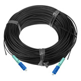 100m Cabo Óptico Drop Flat 1fo Com Conectores Rosca Sc Upc